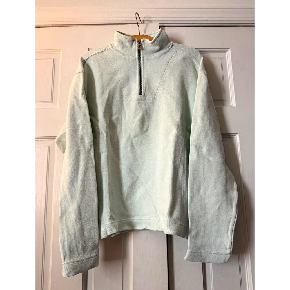 Tommy Bahama Women’s Aruba Half Zip Pullover Sweatshirt Mint Green Size L